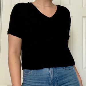 Black V-Neck T-Shirt Loft Size Small
